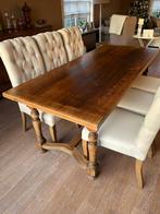 Tafel in Franse eik + 6 stoelen landelijke stijl, Enlèvement, Utilisé, Franse eik + landelijk, 4 à 6 chaises