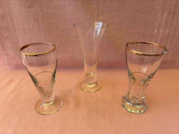 3 verres à picon et à pastis vintage, Enlèvement ou Envoi