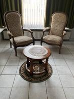 Set eiken fauteuils met tafeltje, Ophalen