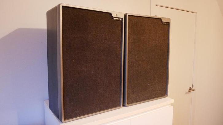 vintage Philips 22AH467 speakers, Audio, Tv en Foto, Luidsprekerboxen, Zo goed als nieuw, Front, Rear of Stereo speakers, 60 tot 120 watt