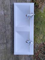 dubbele lavabo met grohe kranen, Ophalen, 100 tot 150 cm, Zo goed als nieuw, Wasbak of Wastafel