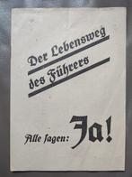 Feuillet propagande Allemande WW2 "Ja" Élection 1934, Ophalen of Verzenden