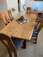 Eettafel met stoelen en bijhorende kastjes en bureau, Ophalen, Gebruikt, Landelijk, 4 tot 6 stoelen