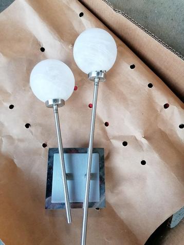4x Zilverkleurige Muurverlichting beschikbaar voor biedingen