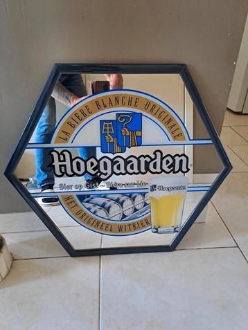 Vintage spiegel 6 hoekige reclame kader van Hoegaarden beschikbaar voor biedingen