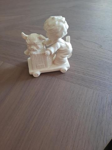Jolie statue vintage de Goebel « garçon avec chien », Enlèvement ou Envoi, Neuf, Humain