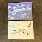 Lufthansa  , vliegtuig  ,  postkaart , prentkaart 2 x, Verzamelen, Ophalen of Verzenden, 1980 tot heden, Ongelopen, Voertuig