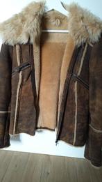 Lederen jas met pels maat 42, Montana Blu, Maat 42/44 (L), Bruin, Zo goed als nieuw