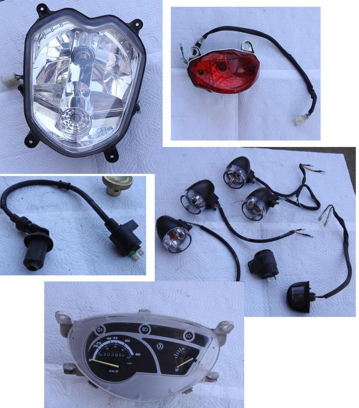 Phare + bobine + clignots + compteur : Sym Orbit/Symply 50cc, Fietsen en Brommers, Brommeronderdelen | Scooters, Gebruikt, SYM