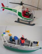 PLAYMOBIL vintage Duitse politiehelikopter + BOOT, Kinderen en Baby's, Speelgoed | Playmobil, Ophalen of Verzenden, Gebruikt