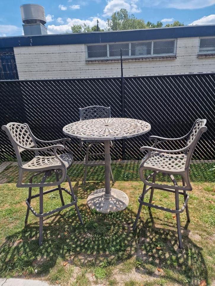 Bar hoogte tuinmeubels draaibaar stoelen metaal, Tuin en Terras, Tuinsets en Loungesets, Zo goed als nieuw, Ophalen