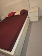 Chambre à coucher 2 personne, Huis en Inrichting, Slaapkamer | Bedden, Ophalen, Wit, Tweepersoons, Zo goed als nieuw