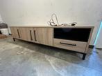 Tv-meubel Bridge 198cm - lamulux - fresh oak & old piano, Huis en Inrichting, Ophalen, 150 tot 200 cm, Eikenhout, Zo goed als nieuw