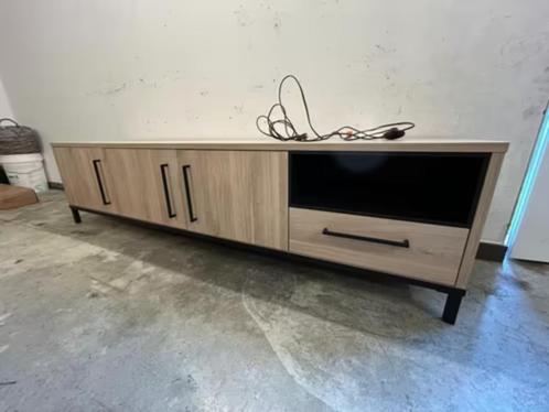 Tv-meubel Bridge 198cm - lamulux - fresh oak & old piano, Huis en Inrichting, Kasten |Televisiemeubels, Zo goed als nieuw, Minder dan 100 cm