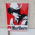 GEËMAILLEERD BORD MARLBORO MAN COWBOY SIGARETTEN HERUITGAVE, Ophalen of Verzenden, Zo goed als nieuw, Reclamebord