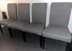 4 Ikea stoelen grijs stof met zwartbruine poten, Enlèvement, Comme neuf, Gris, Tissus