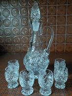 Kristallen Roemer met dop en 6 glaasjes, Antiek en Kunst, Antiek | Glaswerk en Kristal, Ophalen of Verzenden