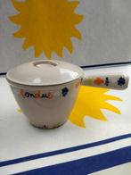 Le Creuset fondue pot. Vintage. Crème emaille., Antiquités & Art, Enlèvement ou Envoi