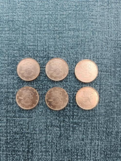 Finland. 1 cent van 2003 ( 6 x )., Postzegels en Munten, Munten | Europa | Euromunten, Losse munt, 1 cent, Finland, Ophalen of Verzenden