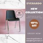 Nieuwe stapelbare stoelen Everardo stapelstoel kantinestoel, Nieuw, Vijf, Zes of meer stoelen, Grijs, Metaal