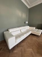 Lederen salon wit, Huis en Inrichting, Ophalen, Gebruikt, Leer