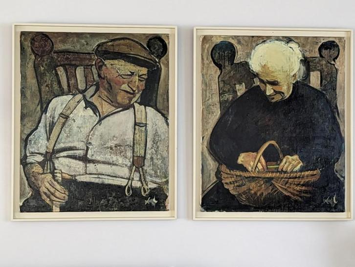 2 SCHILDERIJEN RENE DUCOURANT, Antiek en Kunst, Kunst | Schilderijen | Klassiek, Ophalen