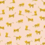 Promo!564)150x50cm Katoenen tricot kleine panter perzikkleur, Hobby en Vrije tijd, 120 cm of meer, Nieuw, Ophalen of Verzenden
