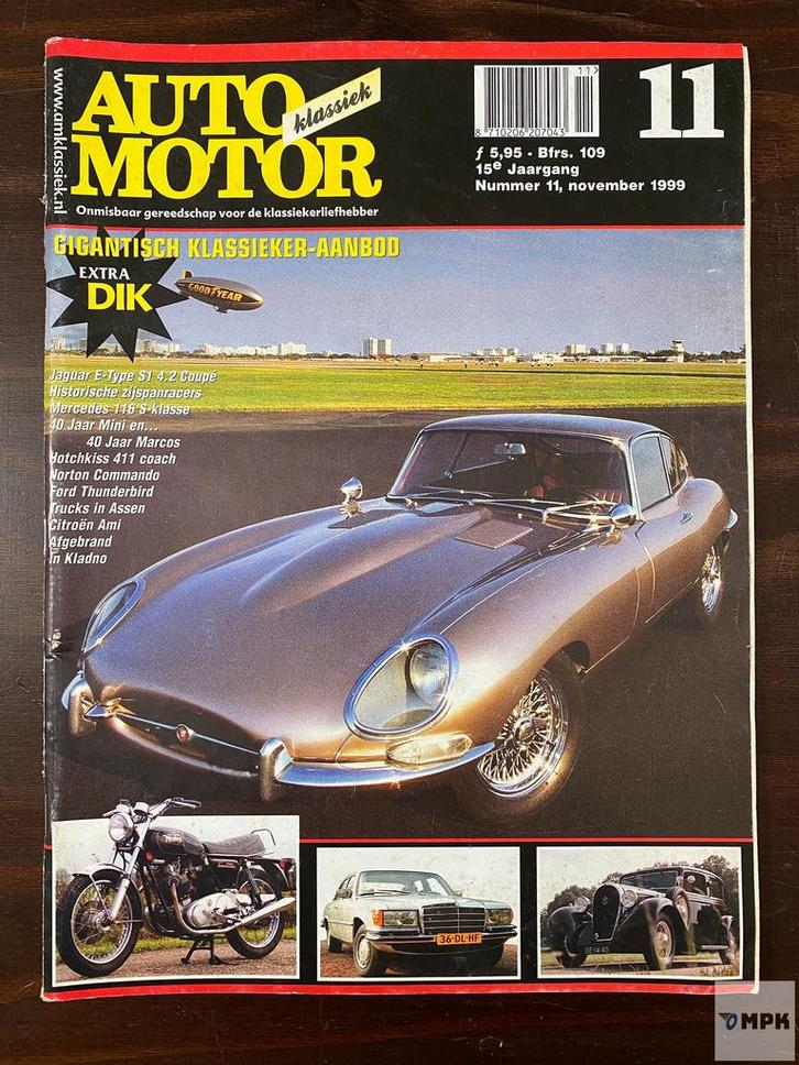 Magazine Auto Motor Klassiek 1999 #11 Nederlands, Boeken, Auto's | Folders en Tijdschriften, Gelezen, Ophalen of Verzenden