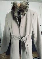 Manteau pour femme avec col en fausse fourrure amovible, Beige, Taille 36 (S), Porté, Enlèvement
