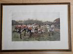 Ingelijste litho met rugby-thema, 69x102cm, Ophalen of Verzenden