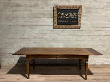 Antieke Franse eettafel - 250 x 95 cm / 1 lade  beschikbaar voor biedingen