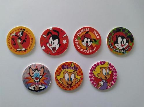 Vintage 7x Animaniacs de Flippo (Warner Bros) - 1995 - Magni, Collections, Flippos, Looney Tunes, Enlèvement ou Envoi