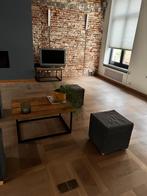 Vier zitjes/poefjes, kubus, Ikea, grijze stof, Ophalen, Minder dan 50 cm, Gebruikt, Vierkant