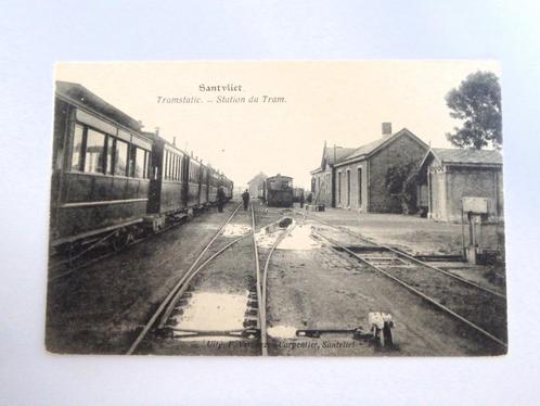 SANTVLIET - Gare - Tramway à vapeur - vers 1910, Collections, Cartes postales | Belgique, Affranchie, Anvers, Avant 1920, Enlèvement ou Envoi