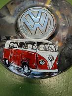 Wieldeksels VW met handgeschilderde oldtimer T1 of kever, Ophalen, Gebruikt