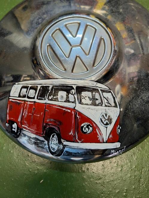 Wieldeksels VW met handgeschilderde oldtimer T1 of kever, Hobby en Vrije tijd, Overige Hobby en Vrije tijd, Gebruikt, Ophalen