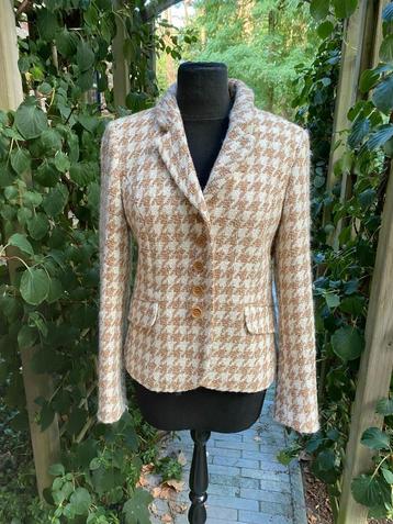 Scapa camel/ecru hanepootmotief wollen blazer - 40 beschikbaar voor biedingen