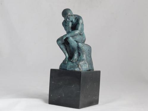 Statue en bronze de 'Le Penseur' - Finition verte, Antiquités & Art, Curiosités & Brocante, Enlèvement ou Envoi
