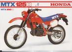 Honda MTX 125R MTX 200R motorbrochure collectie, Boeken, Motoren, Verzenden, Gelezen