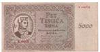Kroatië, 5000 Kuna,,1943, XF, Postzegels en Munten, Los biljet, Overige landen, Verzenden