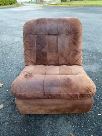 vintage lounge zetel - fauteuil wildleder 70er, Enlèvement, Maison et Meubles
