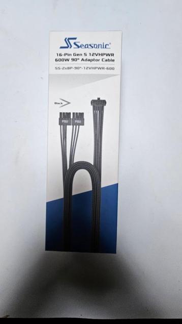 Ongeopende Seasonic 12VHPWR 600W 90° kabel Zwart beschikbaar voor biedingen