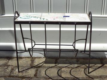 art déco étagère table d' appui carrelage fer forgé SNYERS