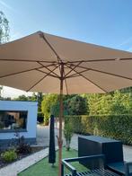 Beige parasol met voet, Tuin en Terras, Parasols, Ophalen, Kantelbaar, Overige typen, 2 tot 3 meter