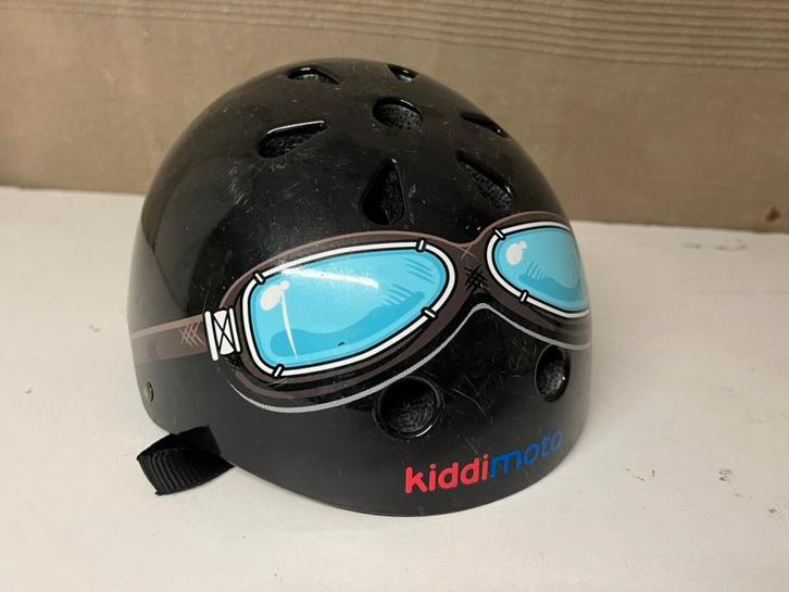 Kiddimoto kinderfietshelm 48–53 cm – pilotenbril, Fietsen en Brommers, Fietsaccessoires | Fietshelmen, Gebruikt, Jongen, XS, Ophalen of Verzenden