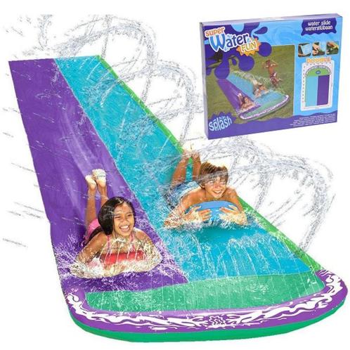 Waterglijbaan dubbel 2 persoons 480X145 CM, Kinderen en Baby's, Speelgoed | Buiten | Speeltoestellen, Nieuw, Glijbaan, Ophalen of Verzenden