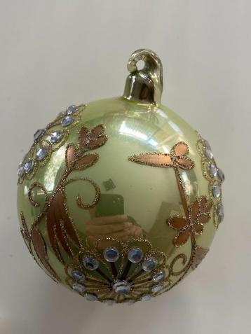 Scandinavische glazen retro kerstbal met glazen oogje beschikbaar voor biedingen