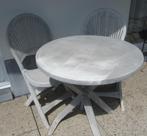1 table et 2 chaises de jardin, Plastique, Rond, Enlèvement, Utilisé