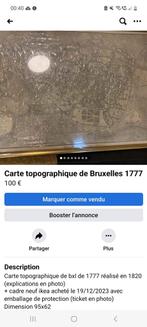 Carte topographique de Bruxelles 1777 (encadrée)