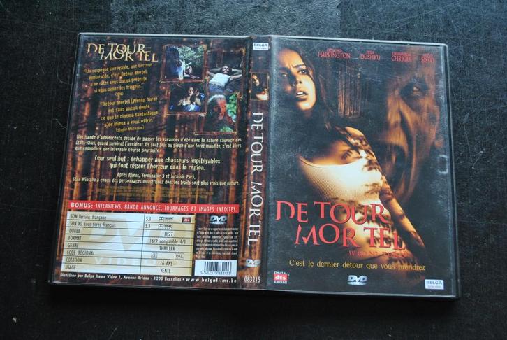 DVD Détour mortel 1 Wrong turn Stan Winston RARE, Cd's en Dvd's, Dvd's | Horror, Gebruikt, Gore, Ophalen of Verzenden